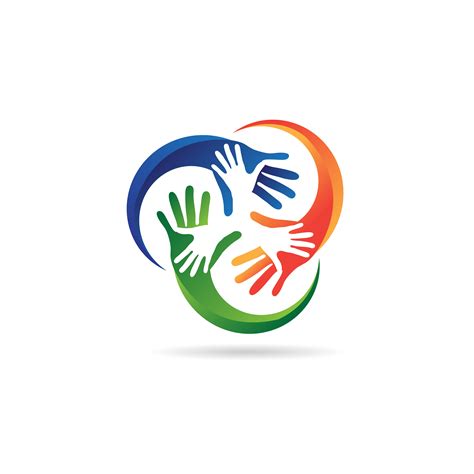 Colorful Social Hand Charity Logo 660325 Vector Art At Vecteezy