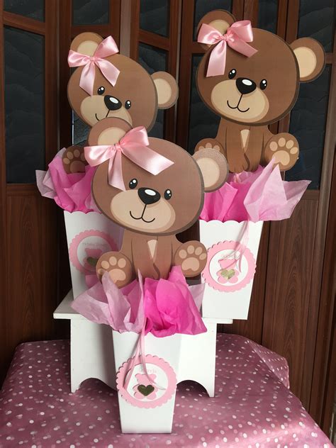 Teddy Bear Centerpieces Girl Baby Shower De Joliesinvitation En Etsy