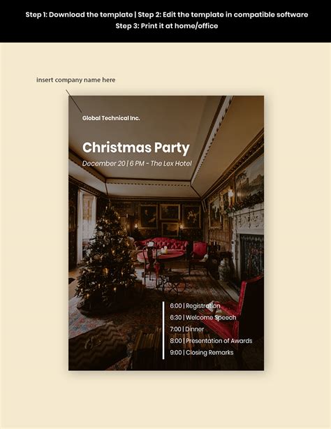 Christmas Party Program Template In Photoshop Ms Word Download
