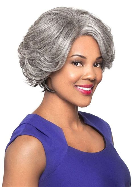 Foxy Silver J Part Lace Front Wig Makayla Synthetic Lace Wigs Wigs Modern Short Hairstyles