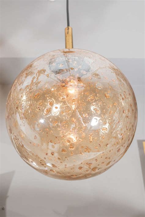 Venetian Glass Gold Flake Mouth Blown Sphere Light Pendant At 1stdibs Gold Flake Light