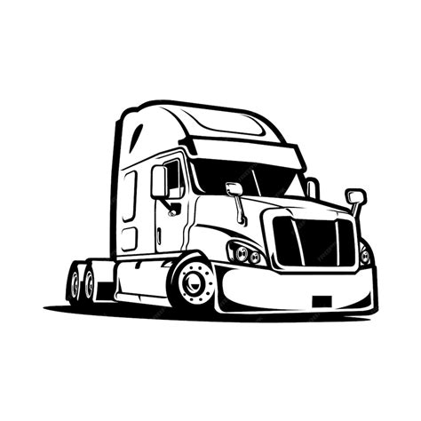 Premium Vector Semi Truck 18 Wheeler Side View Vector Isolated On