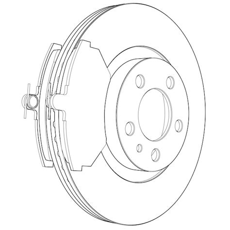 Premium Vector Vector Disk Brake With Pads Line Art Isolated On White