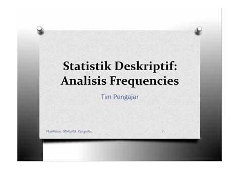 Pdf Statistik Deskriptif Analisis Frequencies Hadi Management