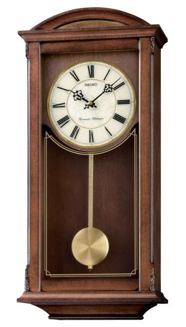 Seiko Arched Pendulum Clock And Dual Chimes Qxh030blh Brown