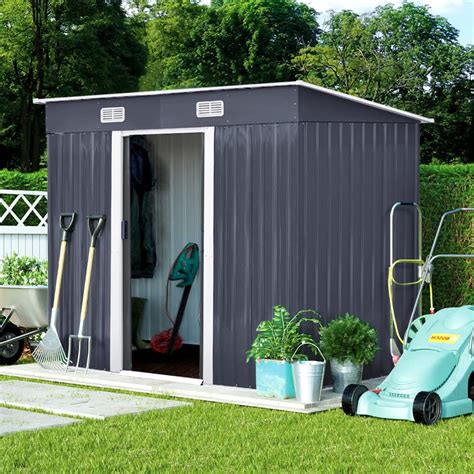 Buy The Fellie 4x8 Ft Outdoor Storage Shed With Base Lockable Garden