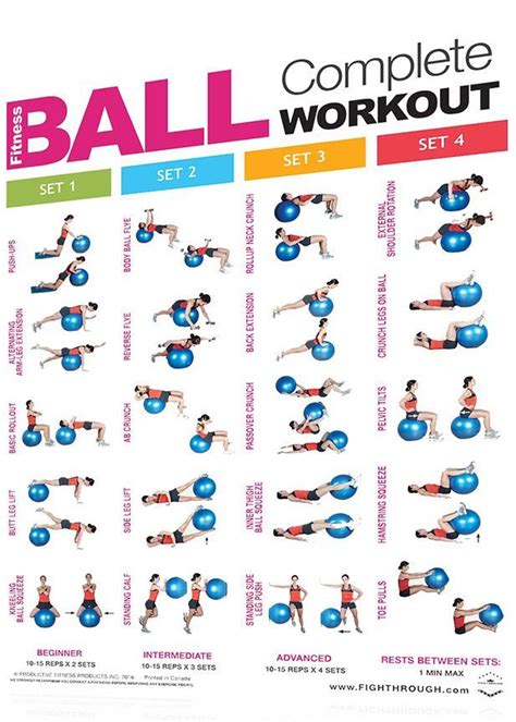 FightThrough Fitness Laminated Wall Chart Workout Poster Complete