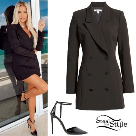 Khloé Kardashian Black Blazer Dress And Pumps