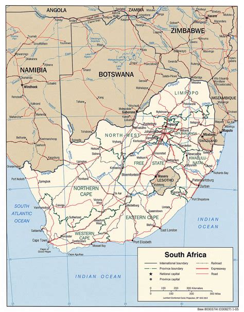 Political And Administrative Map Of South Africa With
