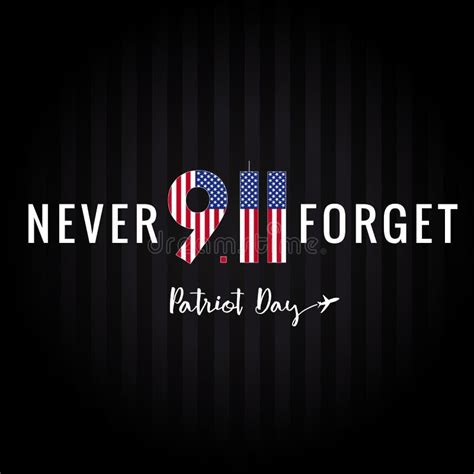 Never Forget 911 Patriot Day Usa Banner Stock Vector Illustration Of