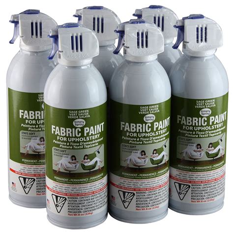 Simply Spray Upholstery Fabric Spray Paint 8 Oz Can 6 Pack Sage Green