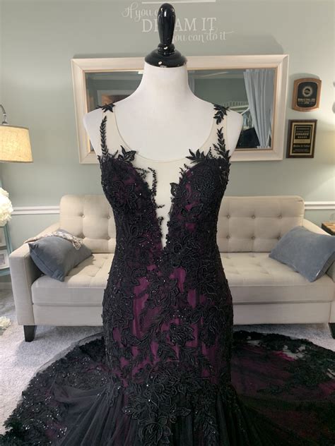 Custom Black And Purple Wedding Dress Gothic Wedding Dress