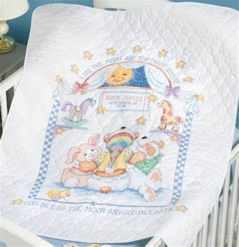Janlynn I See The Moon Quilt Stamped Cross Stitch Kit
