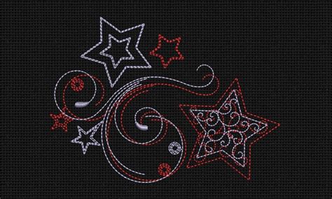 Stars Embroidery Designs 5x7 Instant Download Shootingl Star Etsy