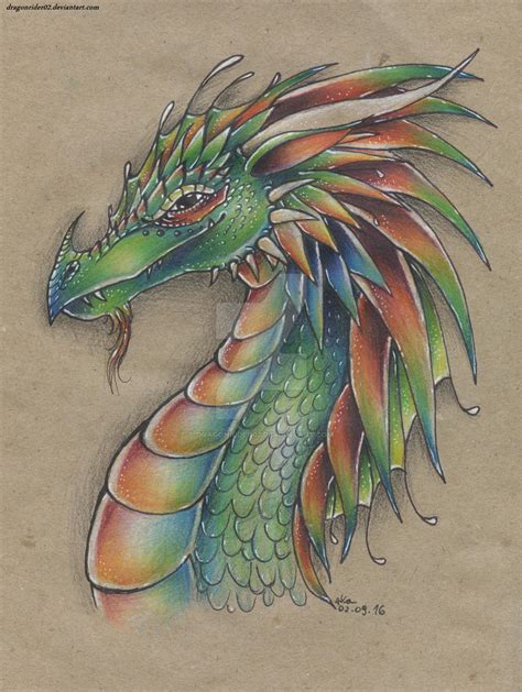 This dragon image was found by nathaniel and i (dave) have to say this has got to be the most awesome dragon i have seen. Color Pencil dragon drawing by DragonRider02 on DeviantArt