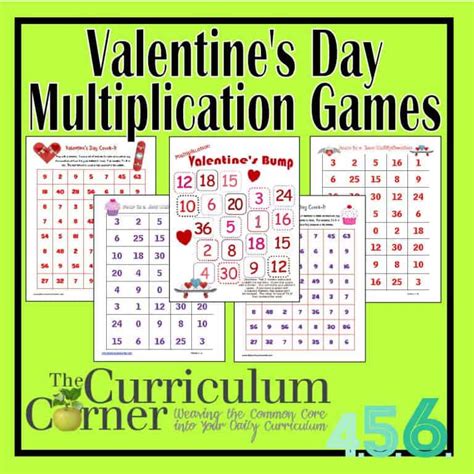 Valentines Day Multiplication Games The Curriculum Corner 4 5 6