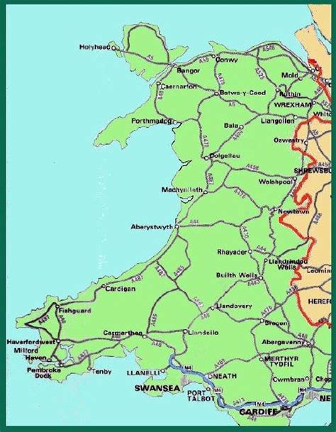 Map Of Wales With Cities And Towns
