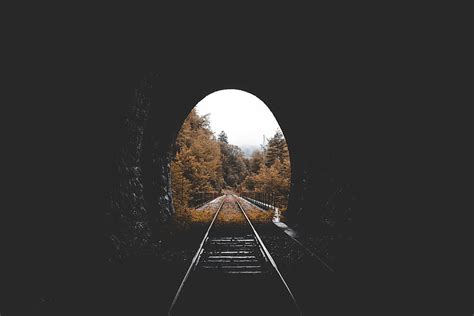 Nature Autumn Railway Tunnel Hd Wallpaper Pxfuel