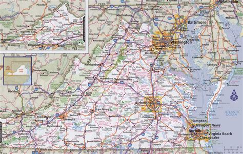 Virginia Road Map Enlosconfinesdelorbe