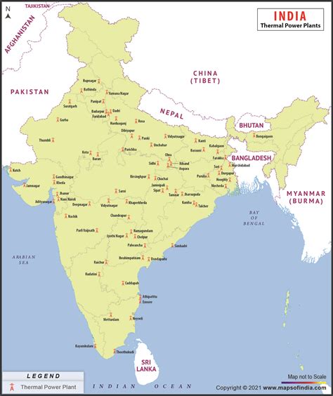 Map Showing The Location Of Major Thermal Power Plants In India India