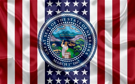 Download Wallpapers Nebraska Usa 4k American State Seal Of Nebraska