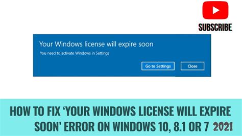 How To Fix Your Window License Will Expire Soon Error On Window YouTube
