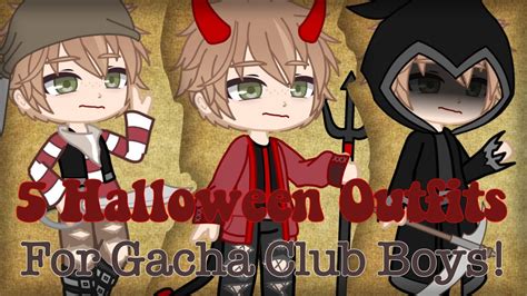 5 Halloween Outfits For Gacha Club Boys Youtube