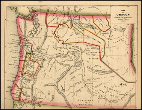 Map Of Oregon Showing The Location Of Indian Tribes 1852 Barry