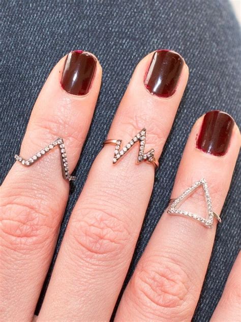 925k Silver Knuckle Rings Triangle Knuckle Ring By Trendyrings