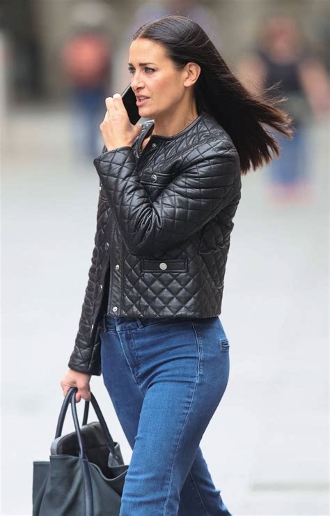 Kirsty Gallacher Out In Tight Denim And Leather Jacket At Smooth