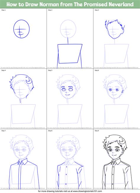 How To Draw Norman From The Promised Neverland Printable Step By Step
