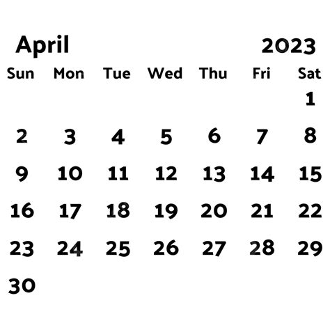 Calendario 2023 Blanco Y Negro