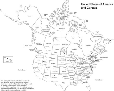 Us States Canada Provinces Map Beautiful Blank Printable