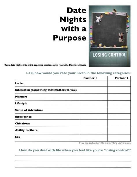 Printable Marriage Counseling Worksheets Printable Blank World