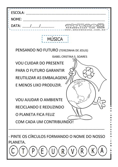 Meio Ambiente EducaÇÃo Infantil E AlfabetizaÇÃo MÚsica E Atividades