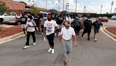 Nick Saban Alabama Players Hold March For Social Justice On Campus