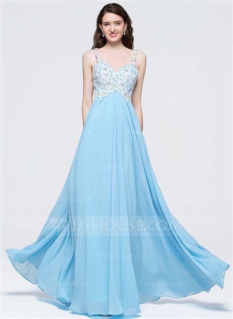 Empire Sweetheart Floor Length Chiffon Prom Dresses With Beading Sequins 018089690 Prom