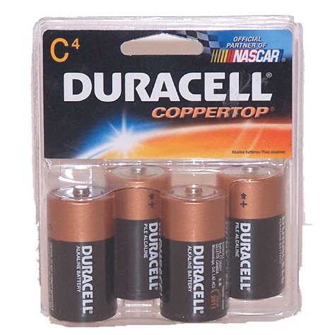 Duracell Coppertop C Long Lasting Power Alkaline Batteries 4ct