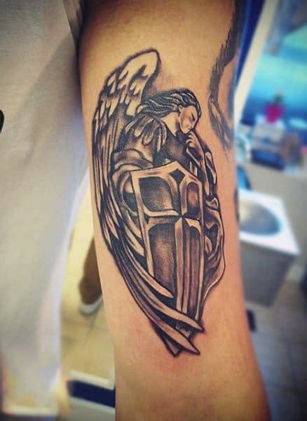 God's angel's words can be worn on the body this way. 100 Guardian Angel Tattoos For Men - Spiritual Ink Designs