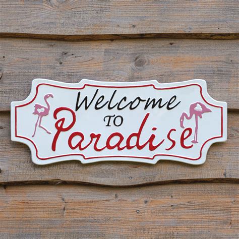 Welcome To Paradise Sign Countryside Home Decor