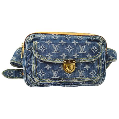 Louis Vuitton Blue Jean Monogram Bum Fanny Pack Waist Belt Bag For Sale
