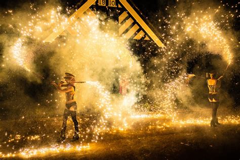Festive Fire Show Roaming Acts Fire Shows Stilt Walkers And Circus