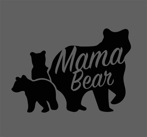 Mama Bear With Cubs Svg File For Vinyl Cutting Etsy