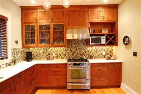 Custom African Mahogany Kitchen by Brooks Woodworks | CustomMade.com