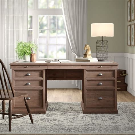 Sanderlin Solid Wood Executive Desk And Reviews Birch Lane