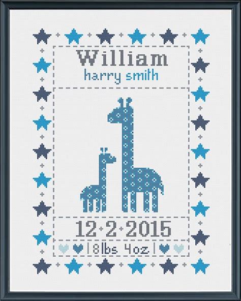 From bibs to booties to blankets, these colorful designs add life and laughter to baby's favorite belongings. Cross stitch baby birth sampler birth announcement ...