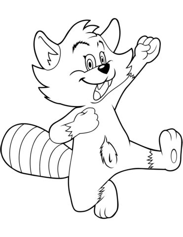 Added this item includes single zip archive with: Cartoon Raccoon coloring page | Free Printable Coloring Pages