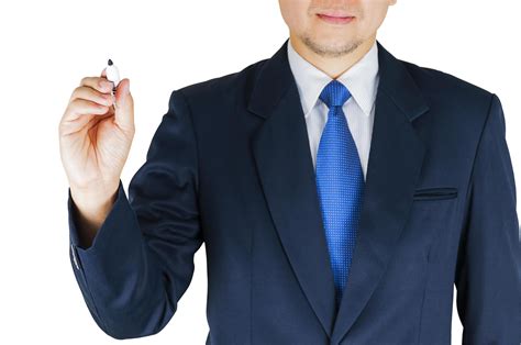 Businessman Is Showing Writing Expression Holding Marker In His Hand