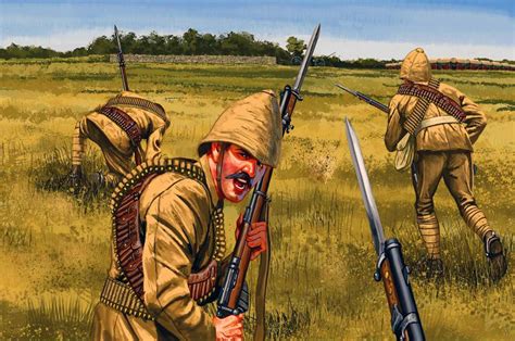 British Troops In Battle Boer War Military Illustration British