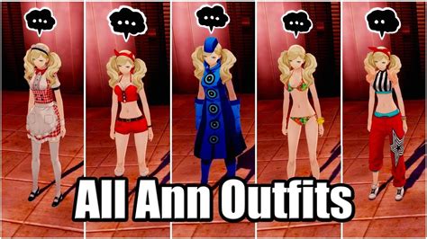 Persona 5 Royal All Ann Outfits Showcase Including All Dlc Youtube